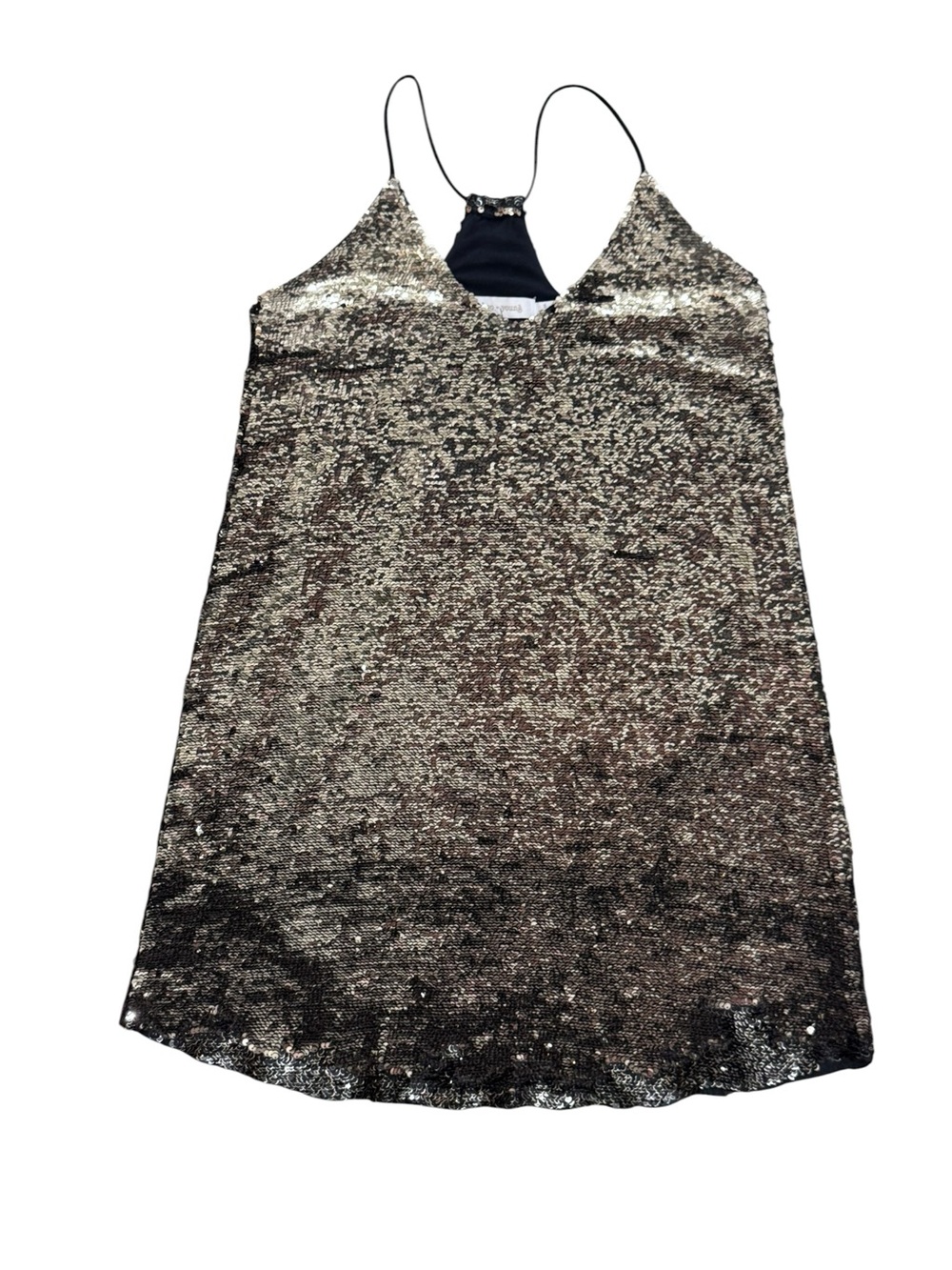 bishop + young Black and Gold Sequin Halter Sleeveless Dress